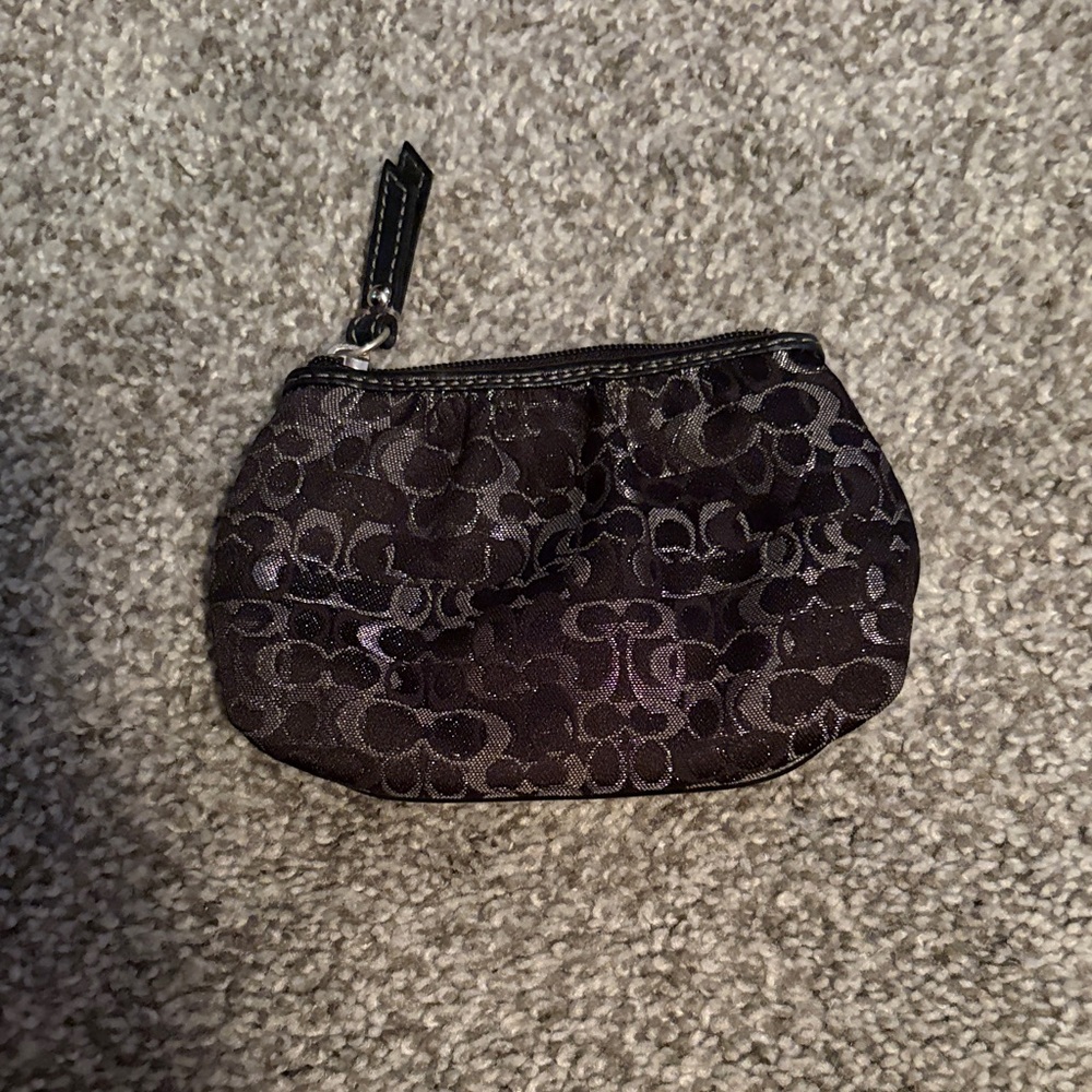 Coach Black and Gray Coin Bag